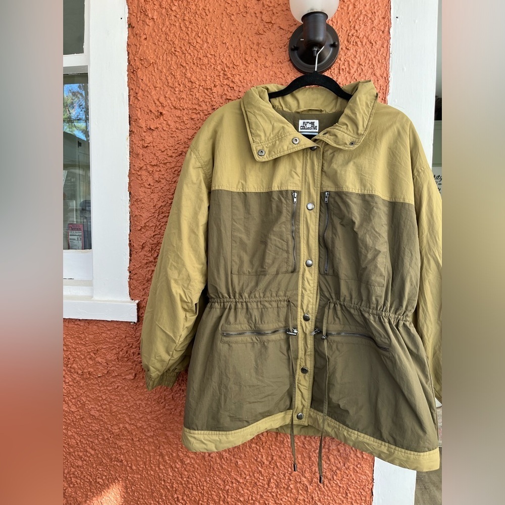 Women's Two Tone Quilt Lined Jacket - Future Collective Green Size Extra Large